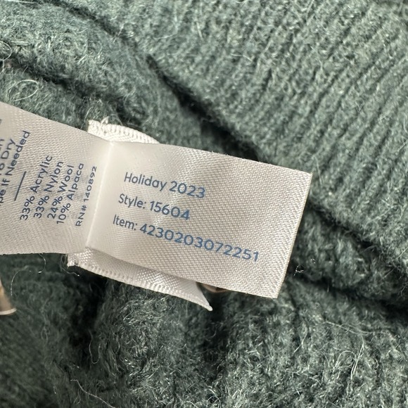 Marine Layer Evelyn Wool Alpaca Blend Knit Sweater Womens XL Green Winter Cozy - Picture 9 of 11